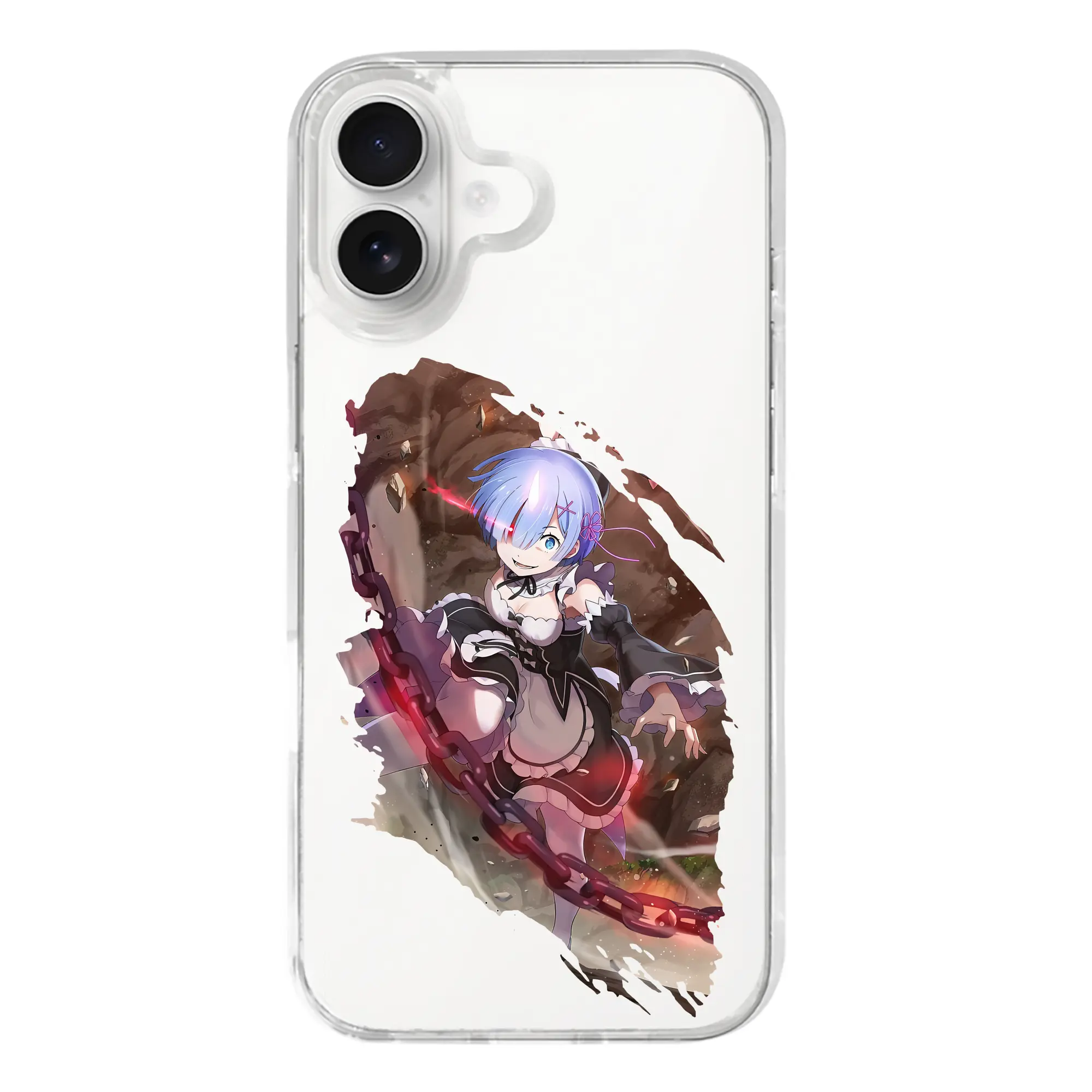 リゼロ グッズ レム - iPhone 17シリーズ 透明スマホケース – 薄型・耐衝撃・精密フィット保護カバー